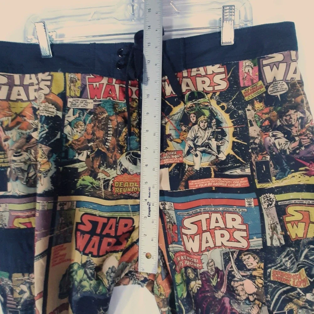 Star Wars Mens Comic Book Print Board Shorts XL Swim Trunks Retro Marvel Covers
